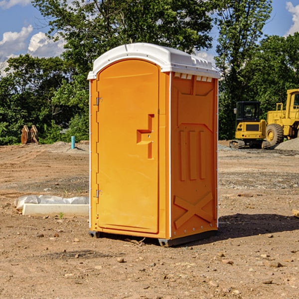 how often are the porta potties cleaned and serviced during a rental period in Camptown